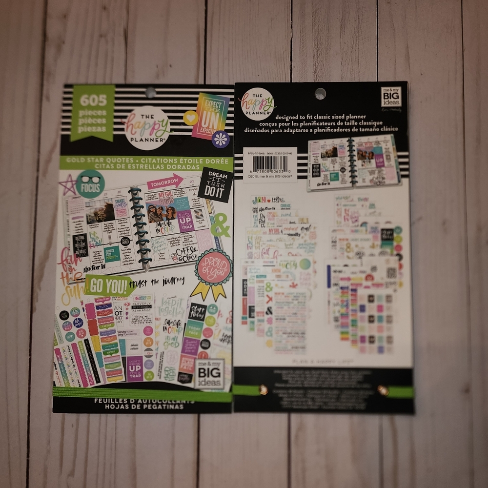 The Happy Planner Goldstar quotes sticker book